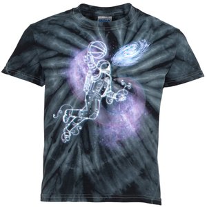 Space Astronaut Dunk Nebula Jam Kids Tie-Dye T-Shirt