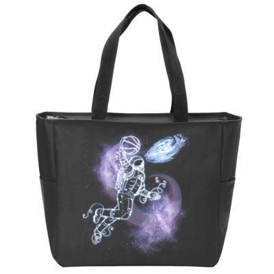 Space Astronaut Dunk Nebula Jam Zip Tote Bag