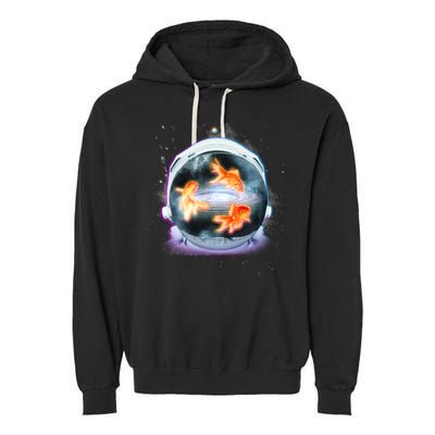 Space Astronaut Helmet Goldfish Garment-Dyed Fleece Hoodie