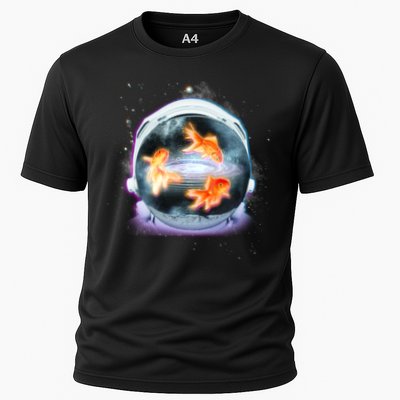 Space Astronaut Helmet Goldfish Performance Shirt