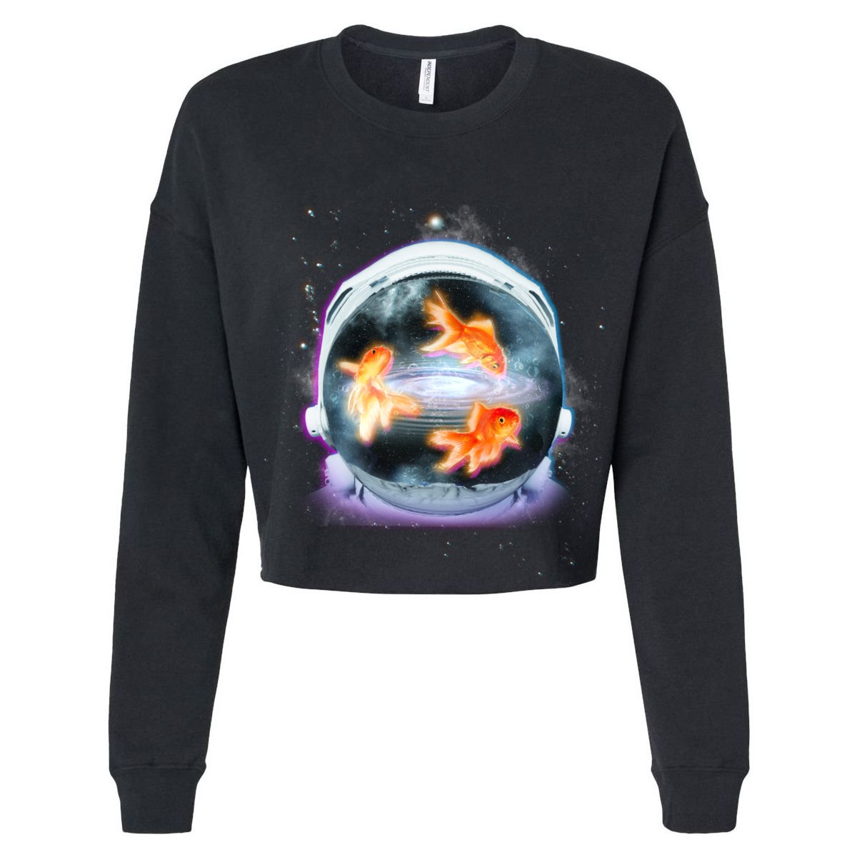 Space Astronaut Helmet Goldfish Cooling Performance Crew T-Shirt