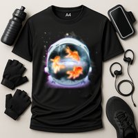 Space Astronaut Helmet Goldfish Cooling Performance Crew T-Shirt