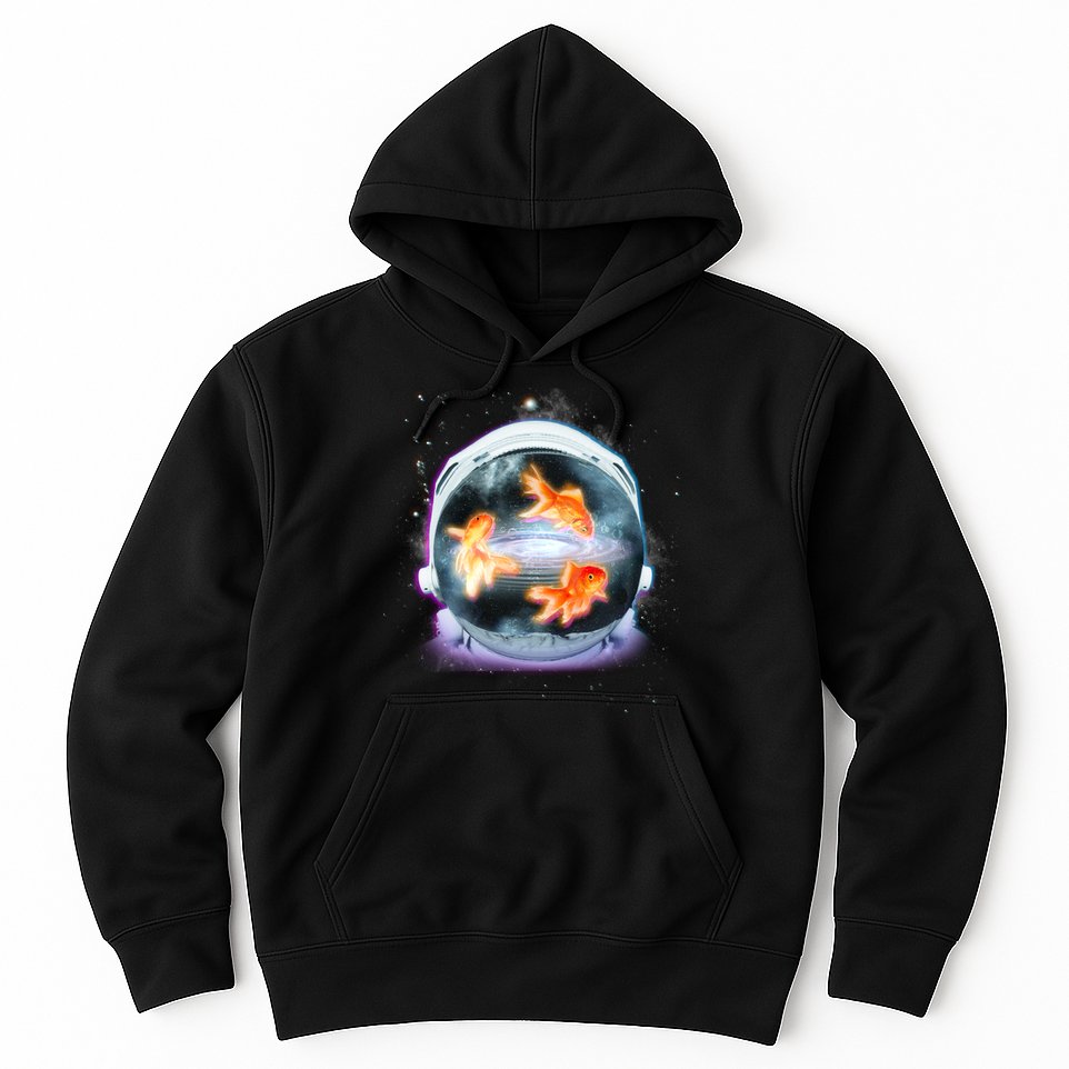 Space Astronaut Helmet Goldfish Hoodie