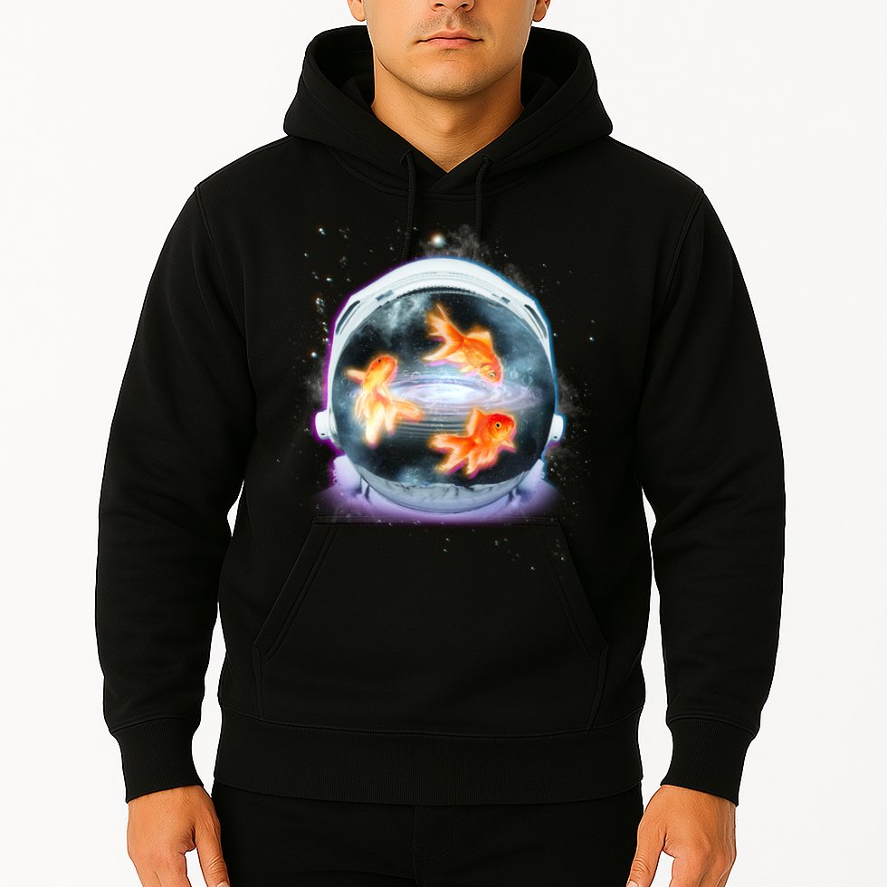 Space Astronaut Helmet Goldfish Hoodie