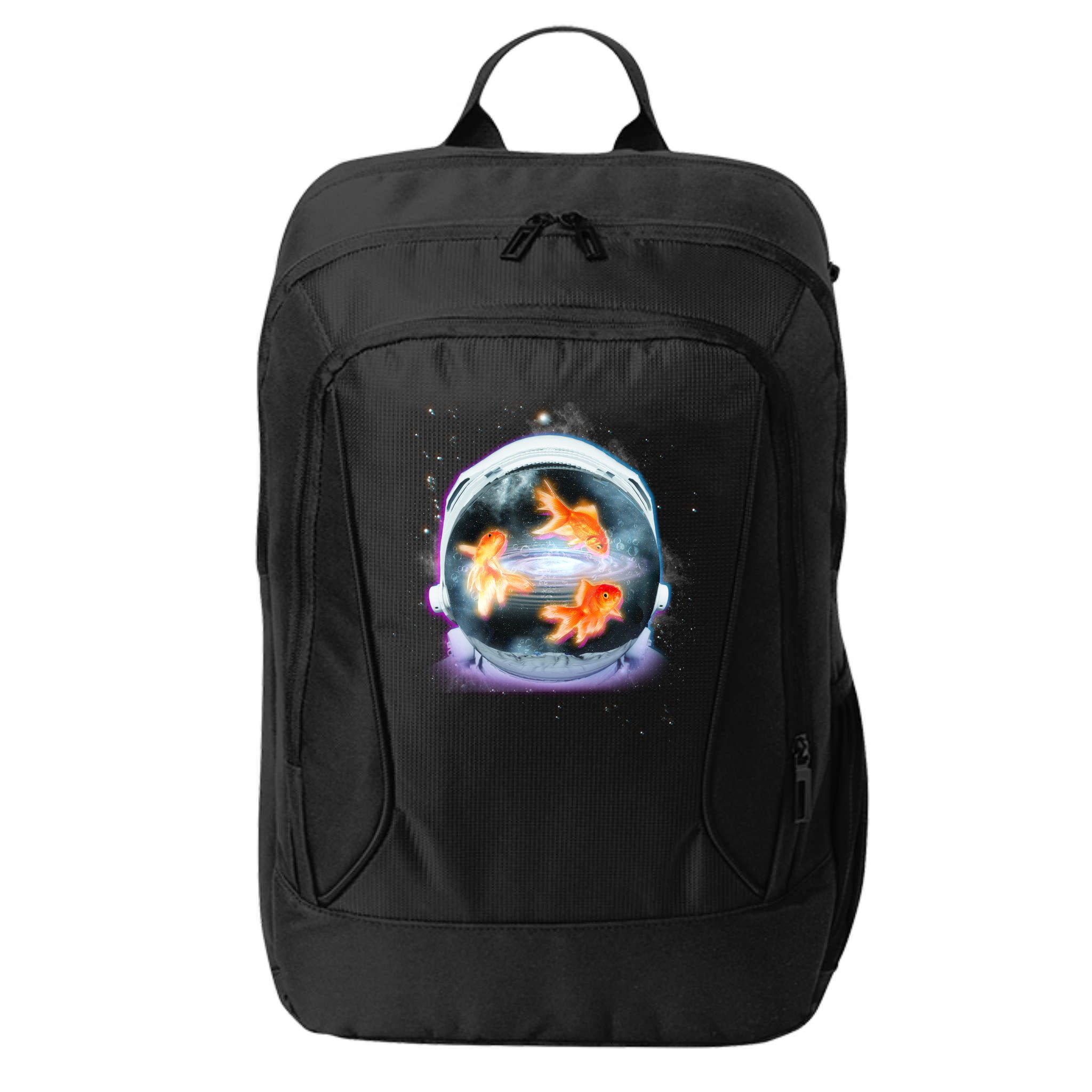 Space Astronaut Helmet Goldfish City Backpack