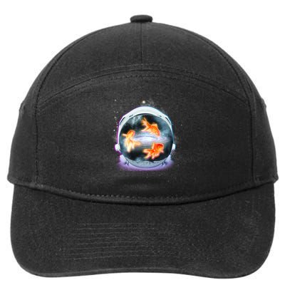 Space Astronaut Helmet Goldfish 7-Panel Snapback Hat