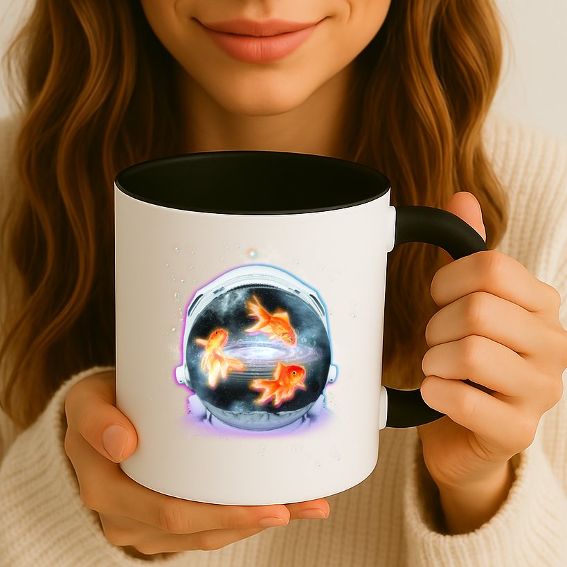 Space Astronaut Helmet Goldfish Mug