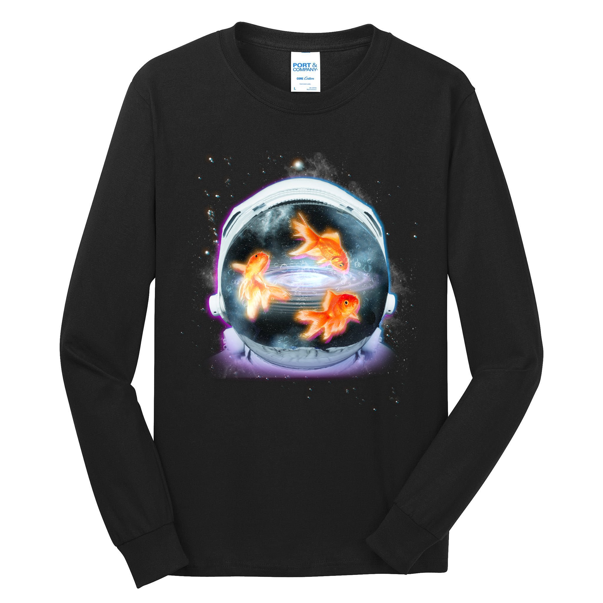 Space Astronaut Helmet Goldfish Tall Long Sleeve T-Shirt