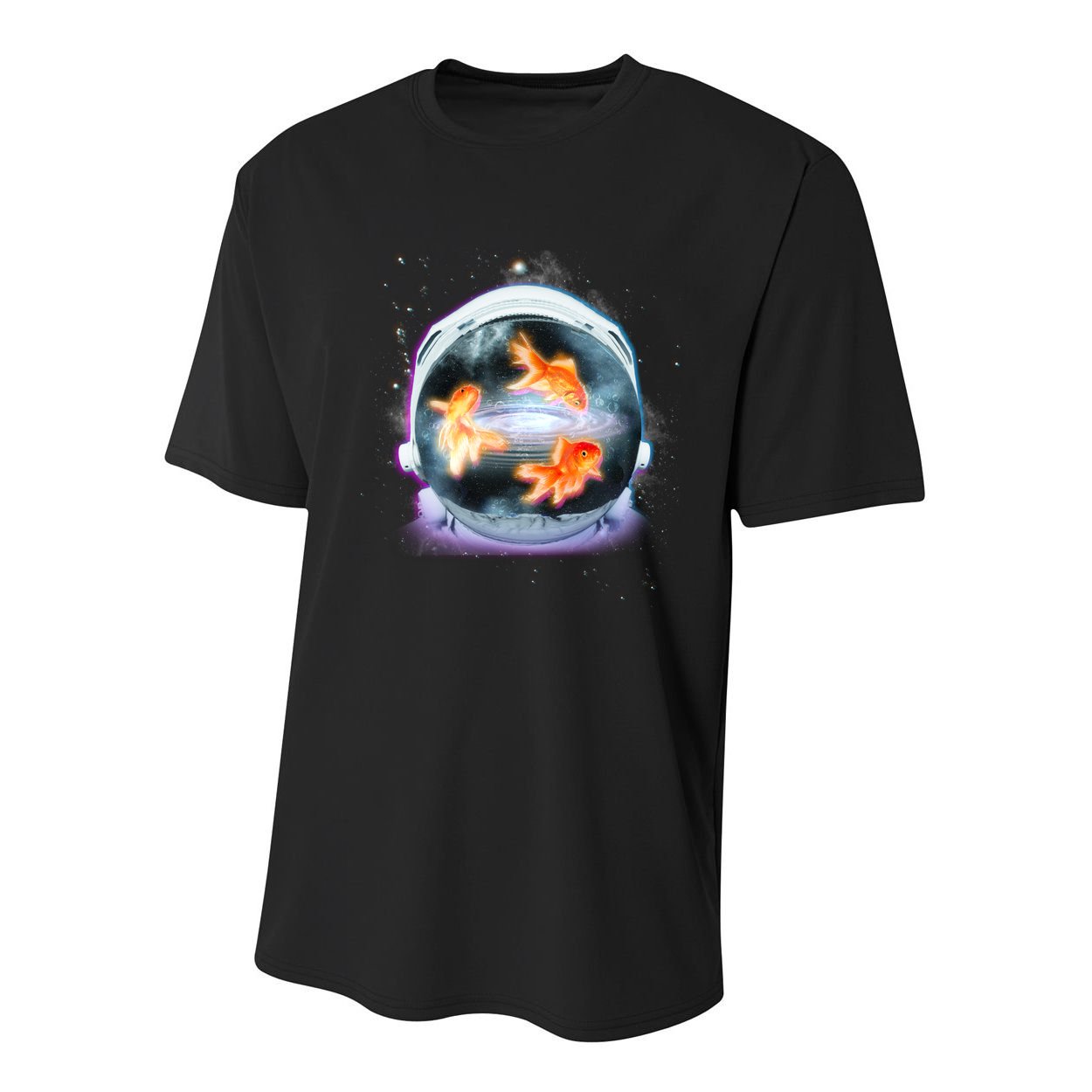 Space Astronaut Helmet Goldfish Youth Performance Sprint T-Shirt