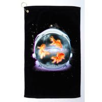 Space Astronaut Helmet Goldfish Golf Towel