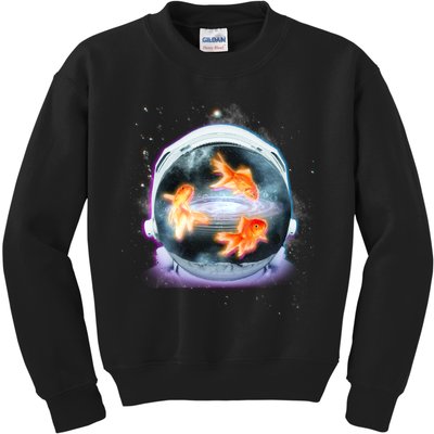 Space Astronaut Helmet Goldfish Kids Sweatshirt