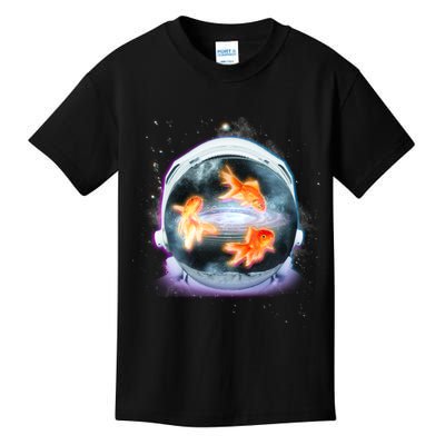 Space Astronaut Helmet Goldfish Kids T-Shirt