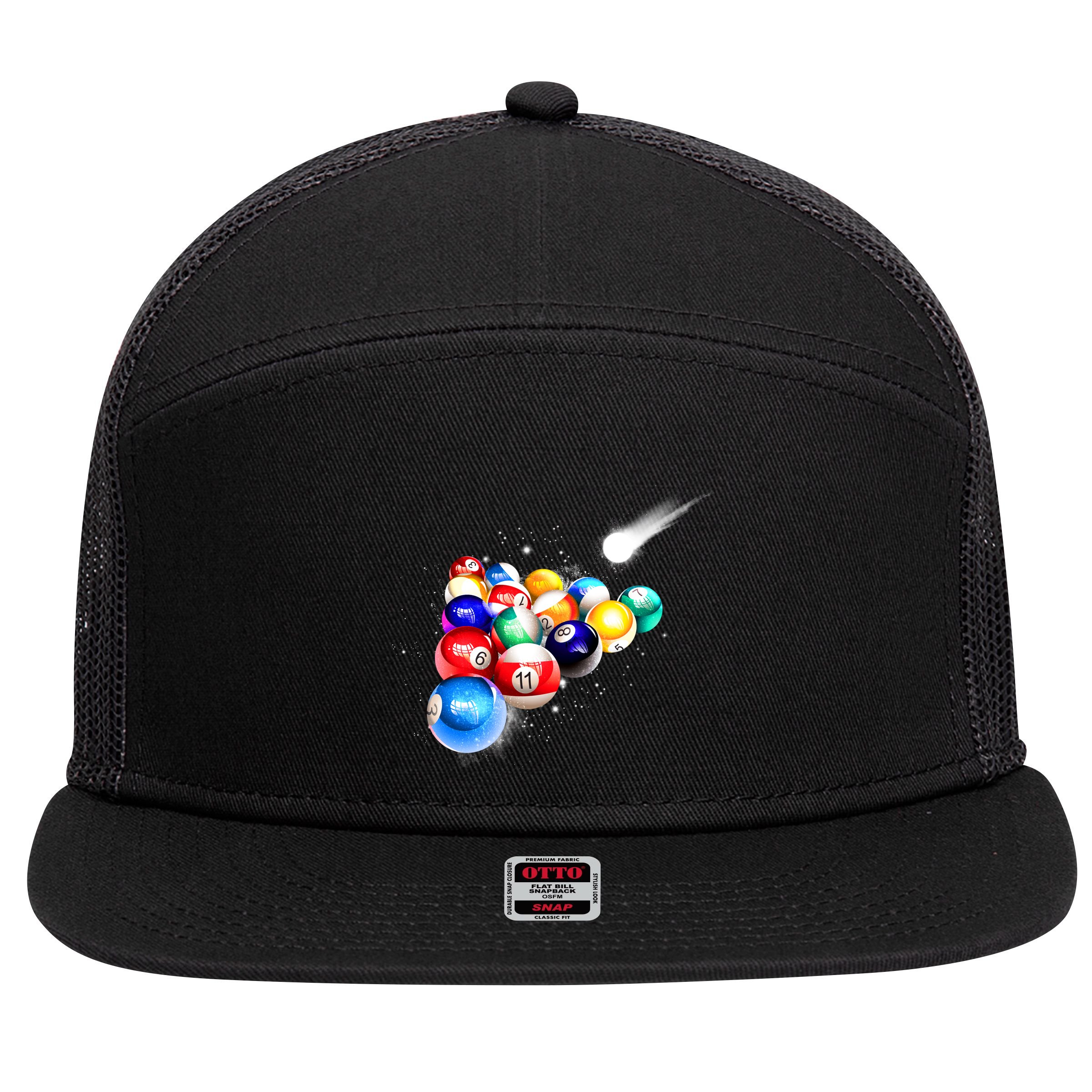 Space Billiards 7 Panel Mesh Trucker Snapback Hat