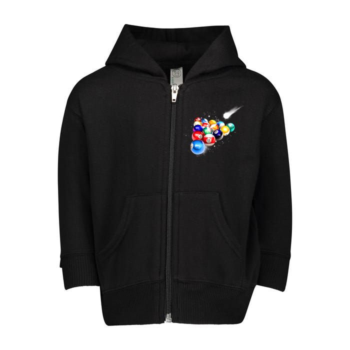 Space Billiards Toddler Zip Fleece Hoodie