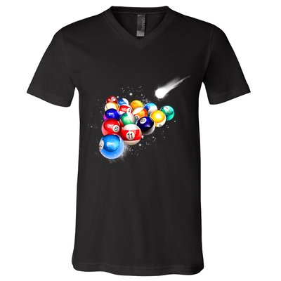 Space Billiards V-Neck T-Shirt