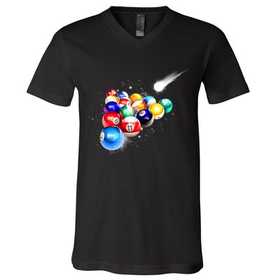 Space Billiards V-Neck T-Shirt