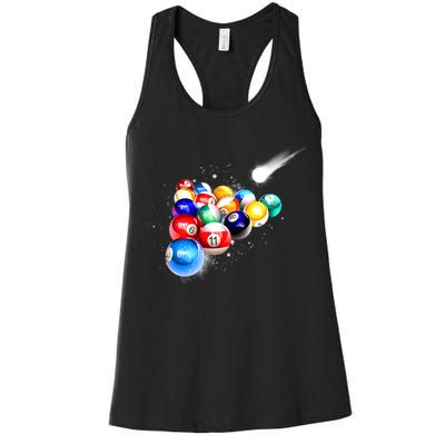 Space Billiards Women's Racerback Tank