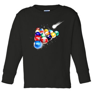 Space Billiards Toddler Long Sleeve Shirt