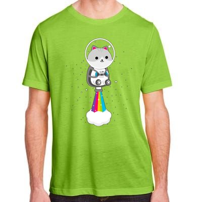 Space Cat Blasting Off Adult ChromaSoft Performance T-Shirt