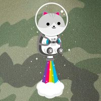 Space Cat Blasting Off Legacy Tie Dye Trucker Hat
