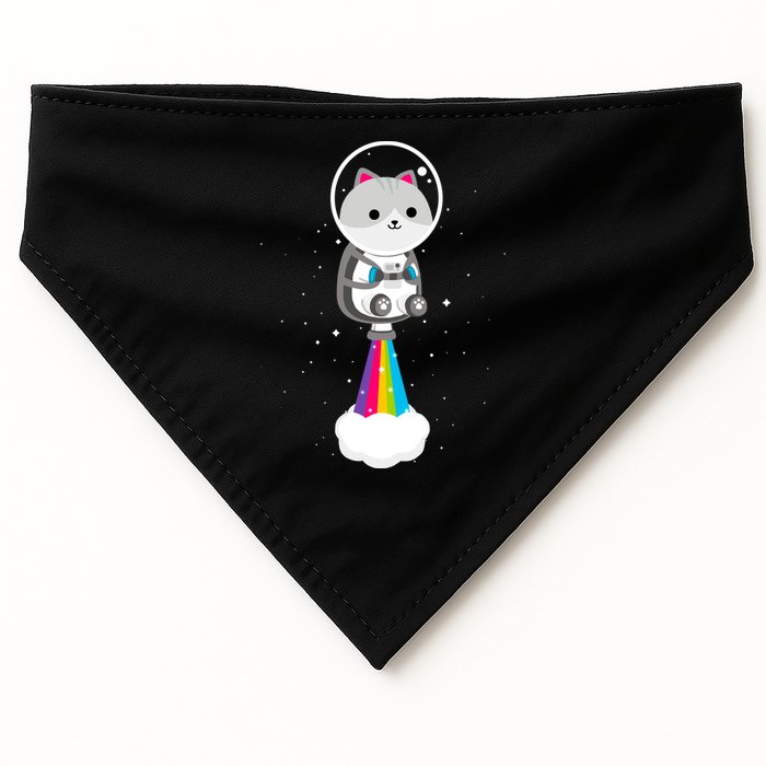 Space Cat Blasting Off USA-Made Doggie Bandana