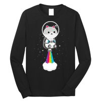 Space Cat Blasting Off Long Sleeve Shirt