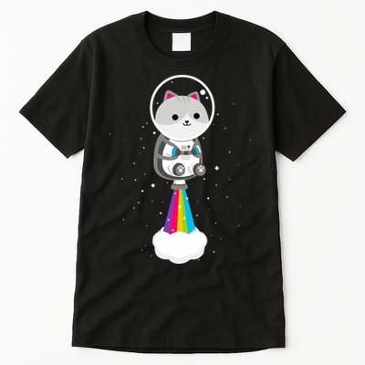Space Cat Blasting Off Tall T-Shirt