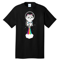 Space Cat Blasting Off Tall T-Shirt