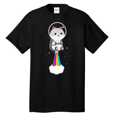 Space Cat Blasting Off Tall T-Shirt