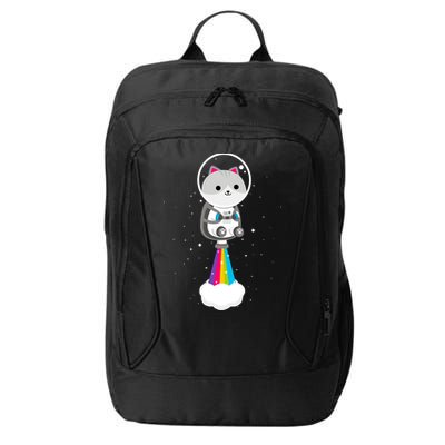 Space Cat Blasting Off City Backpack