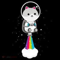 Space Cat Blasting Off Mesh Reversible Basketball Jersey Tank