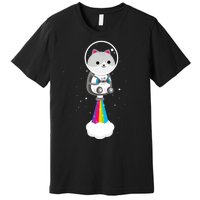 Space Cat Blasting Off Premium T-Shirt