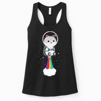 Space Cat Blasting Off Womens Tank Top