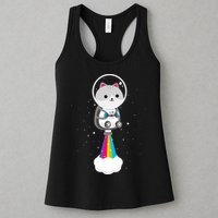 Space Cat Blasting Off Womens Tank Top