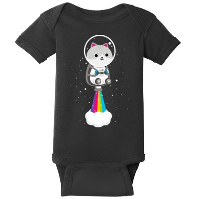 Space Cat Blasting Off Baby Bodysuit