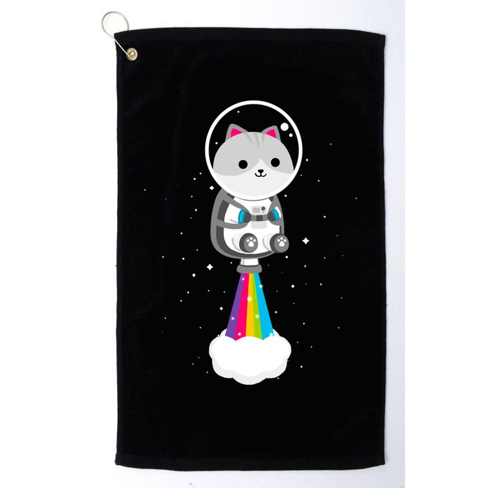Space Cat Blasting Off Golf Towel