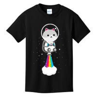 Space Cat Blasting Off Kids T-Shirt