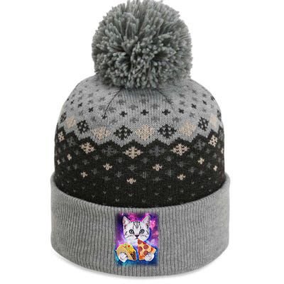 Space Cat Pizza And Tacos The Baniff Cuffed Pom Beanie