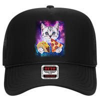 Space Cat Pizza And Tacos High Crown Mesh Back Trucker Hat