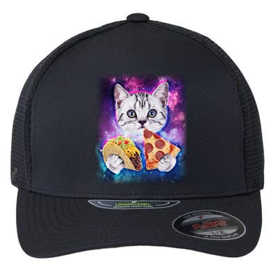 Space Cat Pizza And Tacos Flexfit Unipanel Trucker Cap