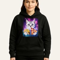 Space Cat Pizza And Tacos Hoodie