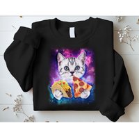 Space Cat Pizza And Tacos Sweatshirt