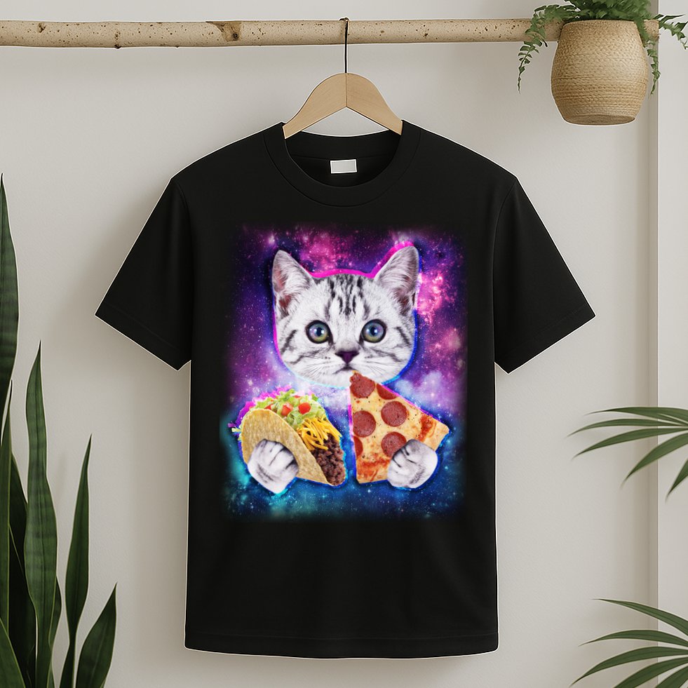 Space Cat Pizza And Tacos T-Shirt