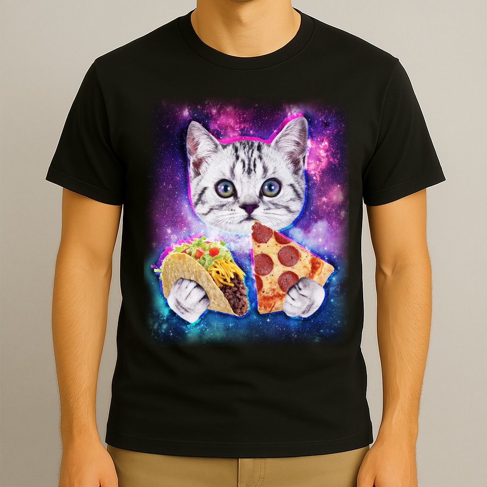 Space Cat Pizza And Tacos T-Shirt