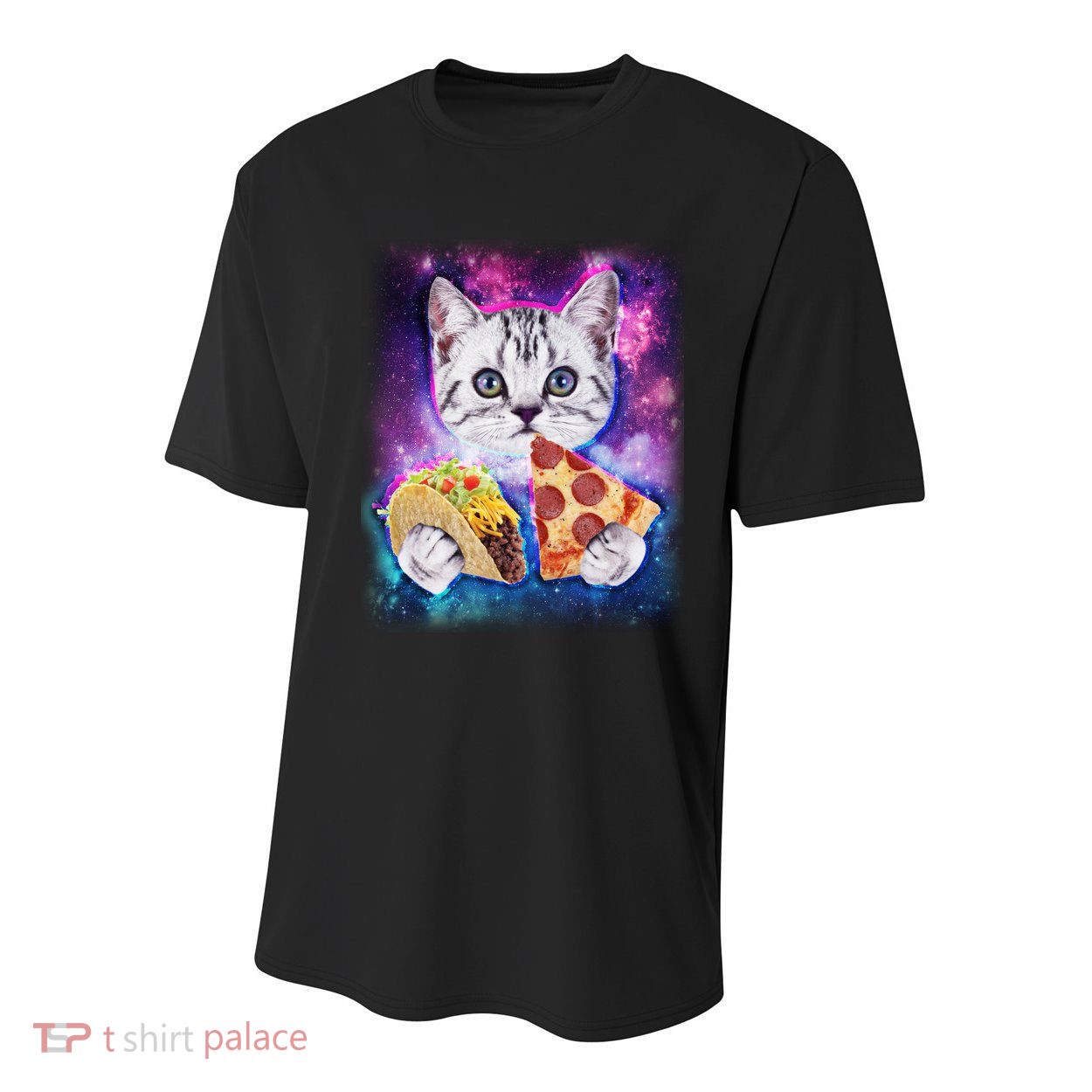 Space Cat Pizza And Tacos Youth Performance Sprint T-Shirt