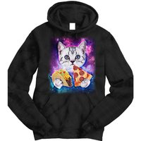 Space Cat Pizza And Tacos Tie Dye Hoodie