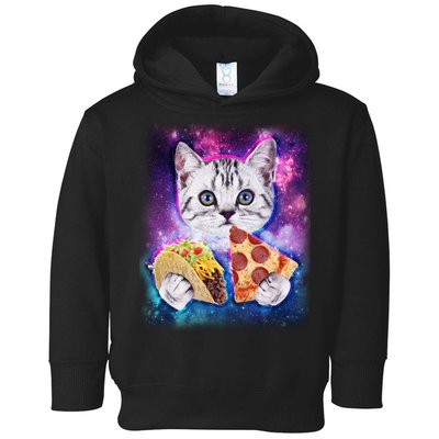 Space Cat Pizza And Tacos Toddler Hoodie