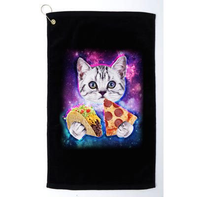 Space Cat Pizza And Tacos Platinum Collection Golf Towel