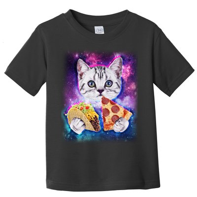 Space Cat Pizza And Tacos Toddler T-Shirt