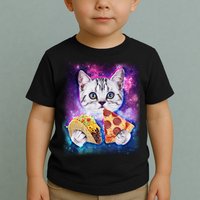 Space Cat Pizza And Tacos Toddler T-Shirt